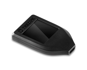 Trezor Model T hardware wallet angled front view