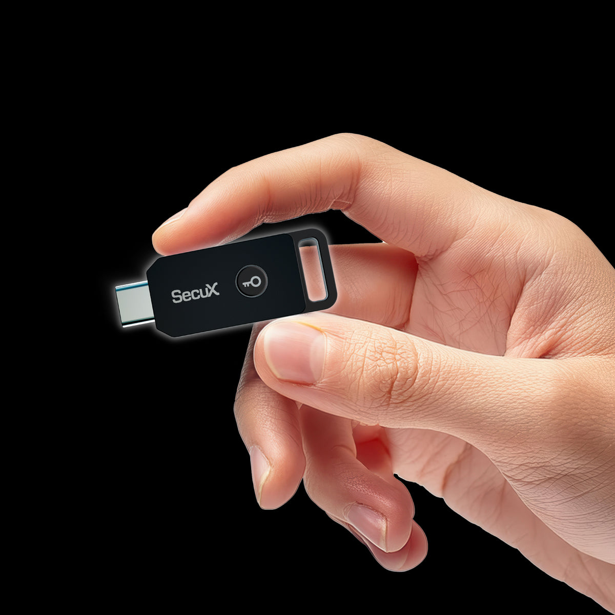 SecuX PUFido Clife Key held in hand