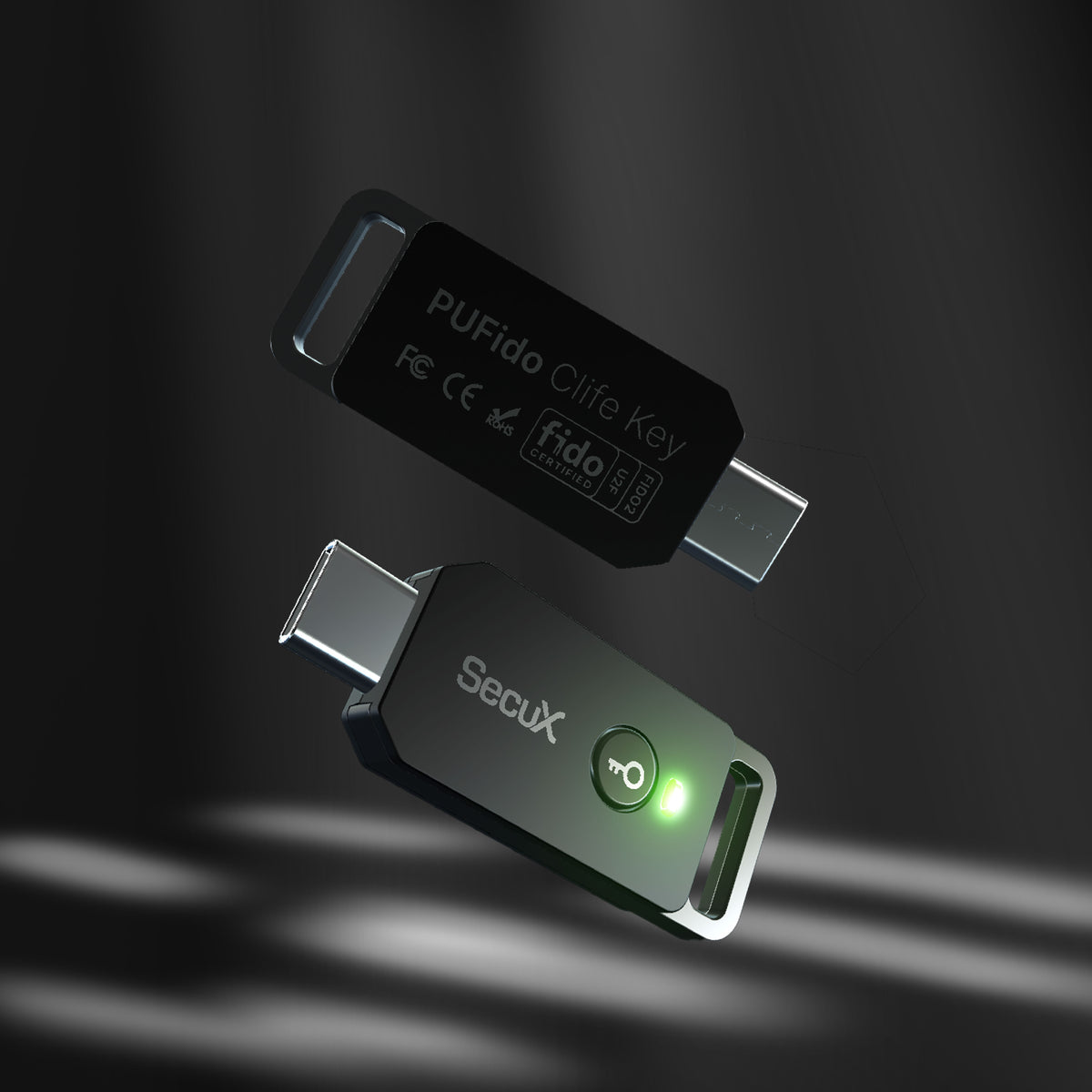 SecuX PUFido Clife Key front and rear views