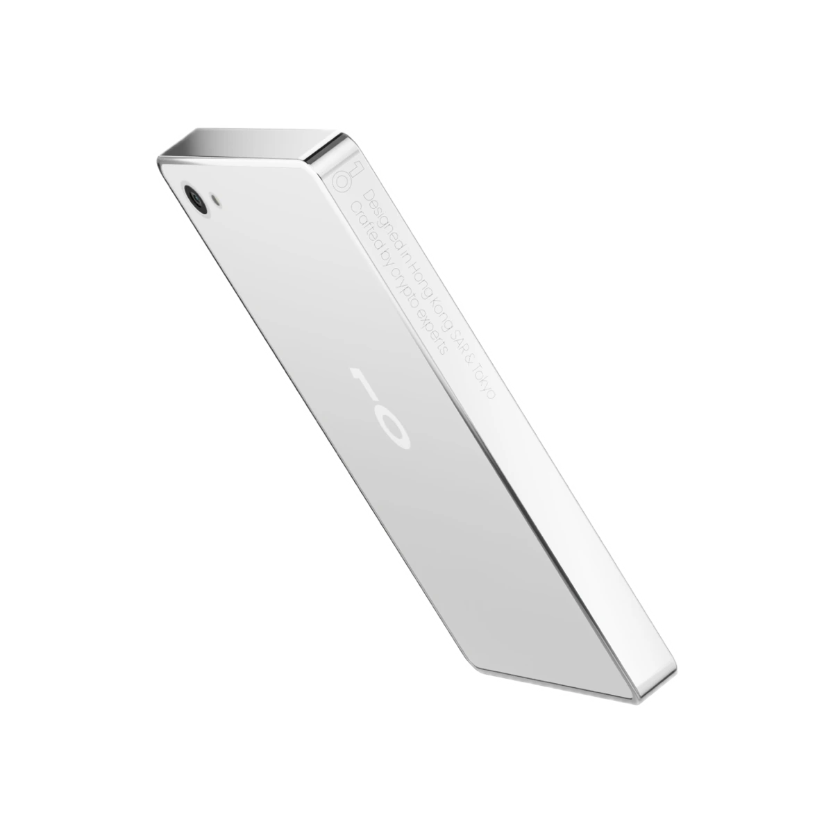 OneKey Pro hardware wallet in white, side profile