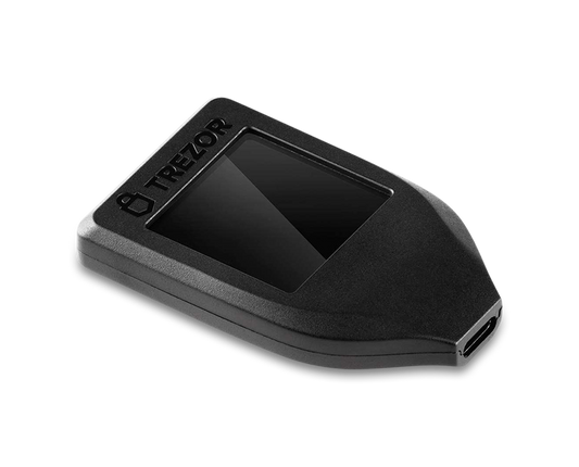Trezor Model T hardware wallet angled front view
